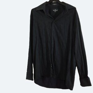 COPY - Daniel Hechter Paris dark blue dress shirt monogram 100% cotton size XL